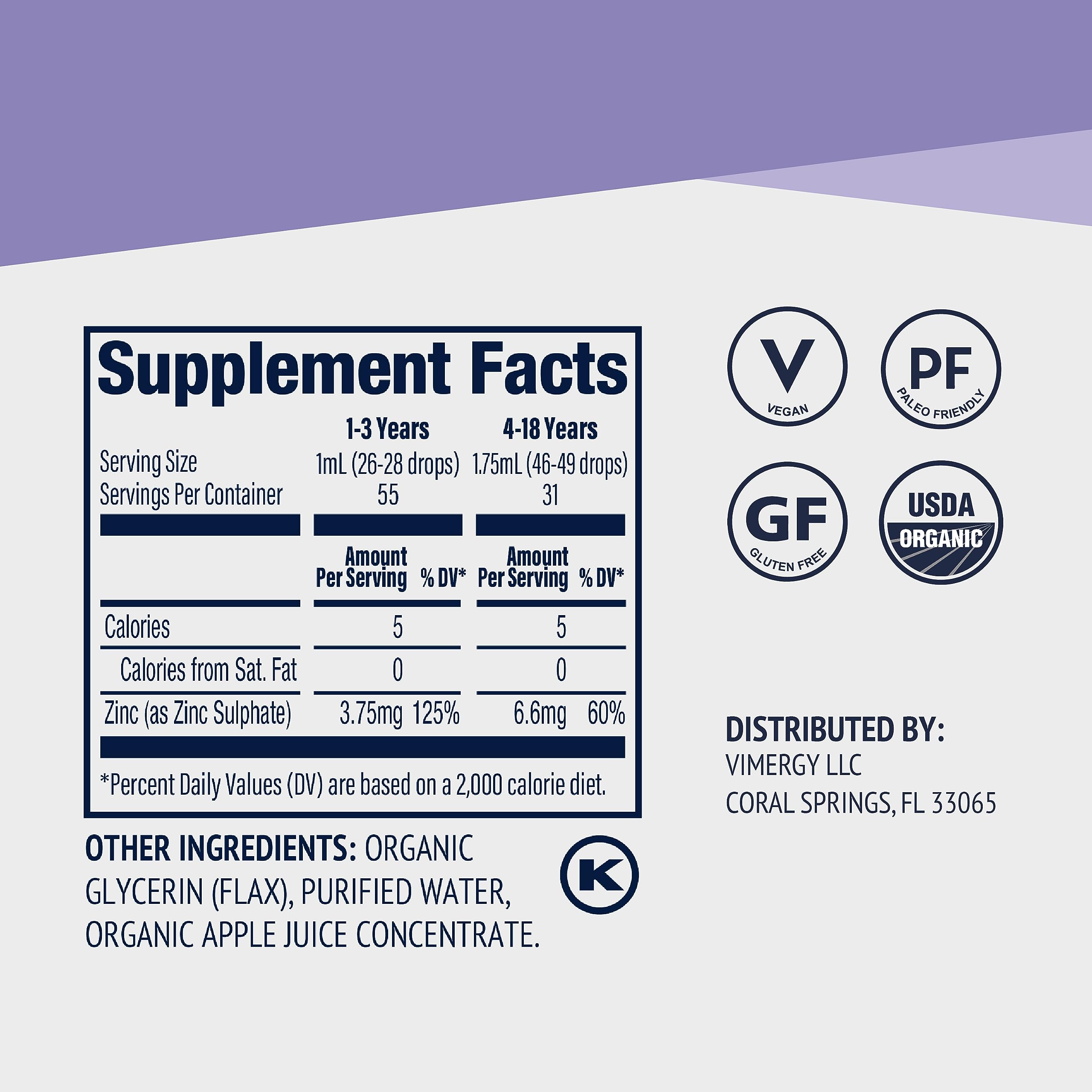 Vimergy Zinc (115mL) and Kids Zinc (55mL) - Bundle