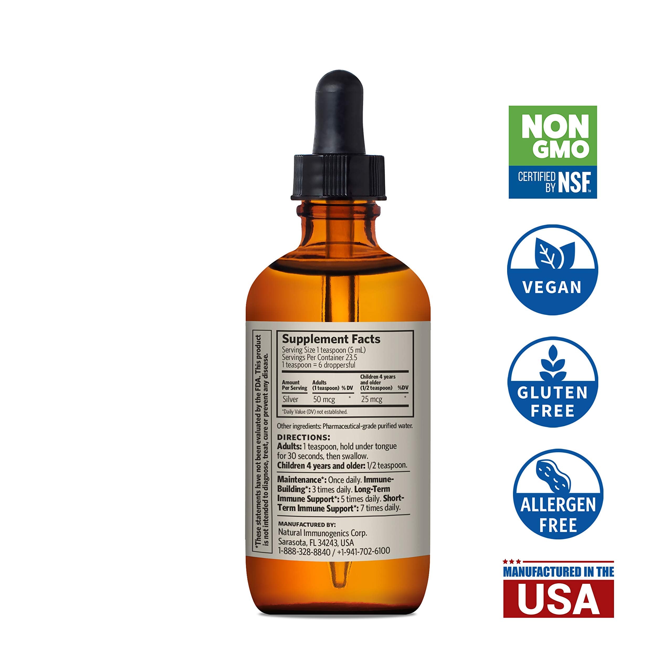 Sovereign Silver Immune Support - Colloidal Silver Mineral Supplement